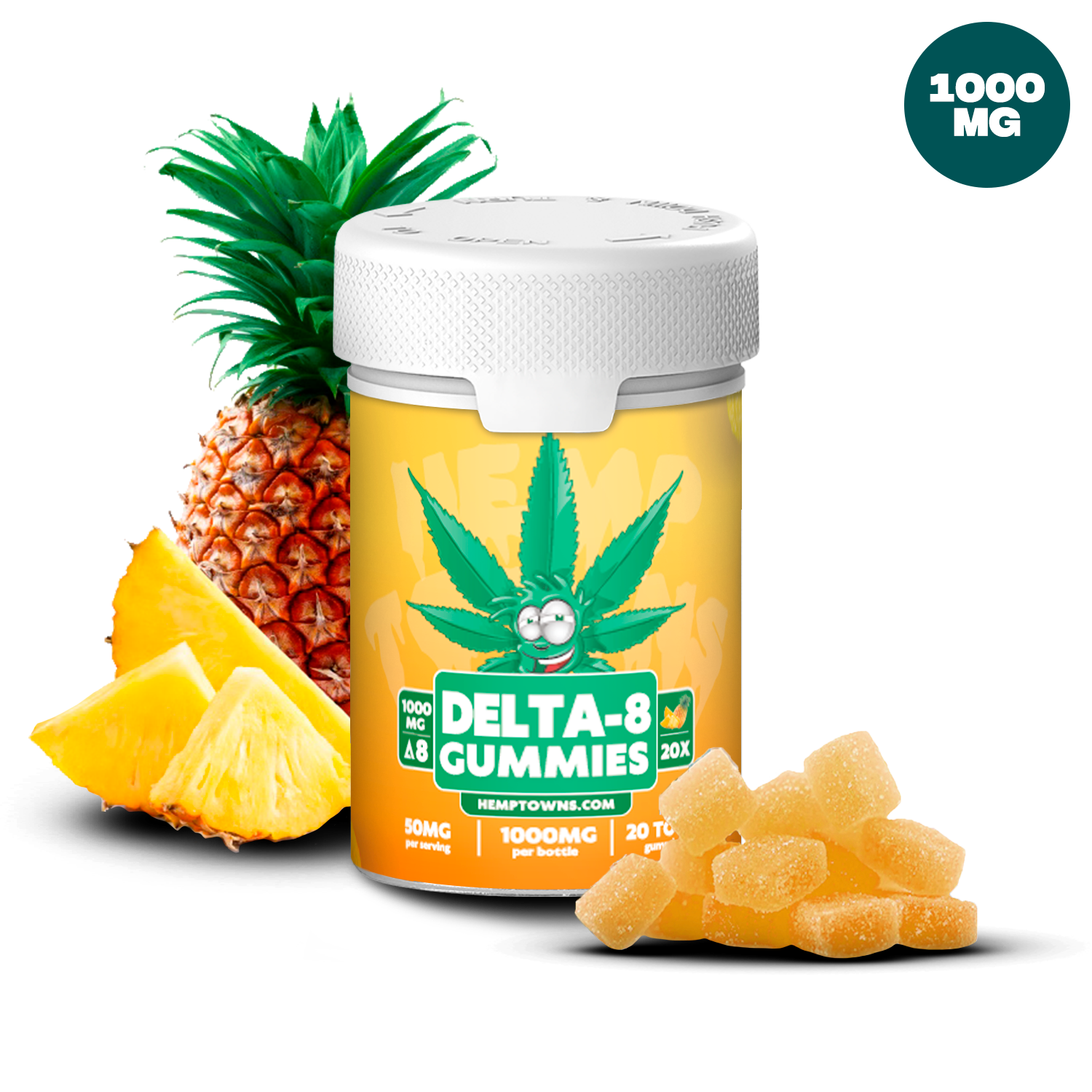 Delta-8 THC Gummies | Pineapple | 1000MG