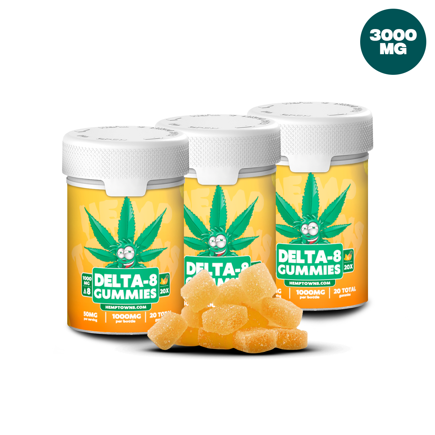 Delta-8 THC Gummies | Pineapple | 1000MG