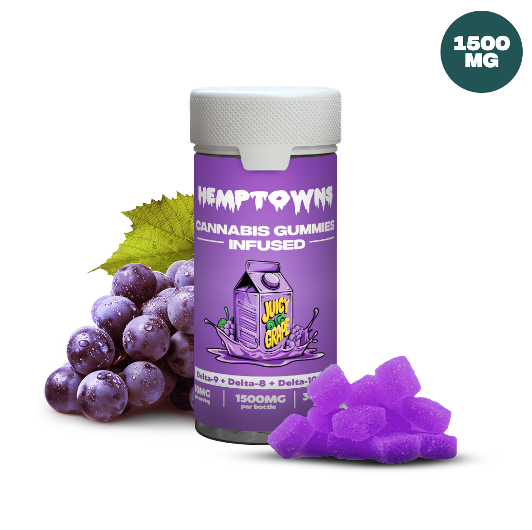 Delta-8 + Delta-9 + Delta-10 THC Gummies | Juicy Grape | 1500MG