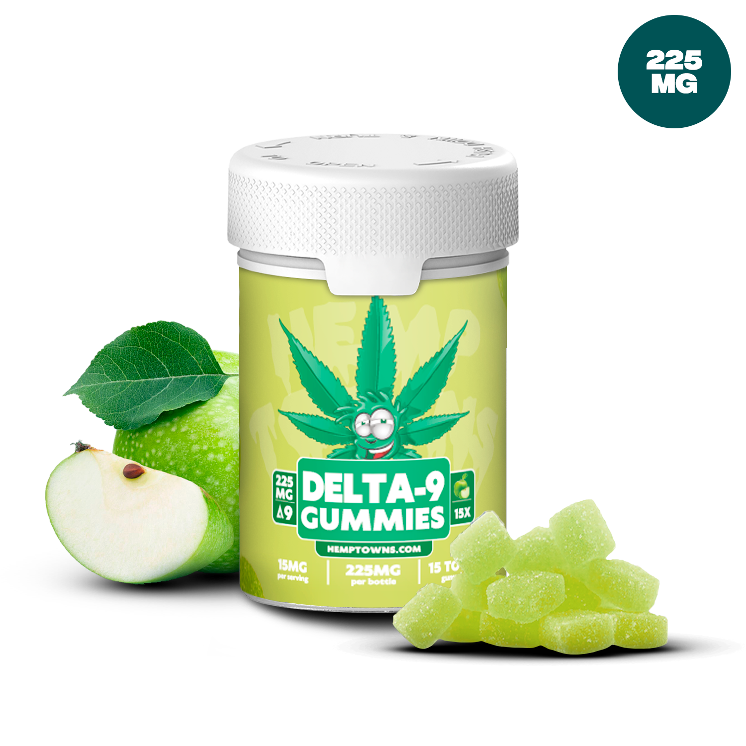Delta-9 THC Gummies | Green Apple | 225MG