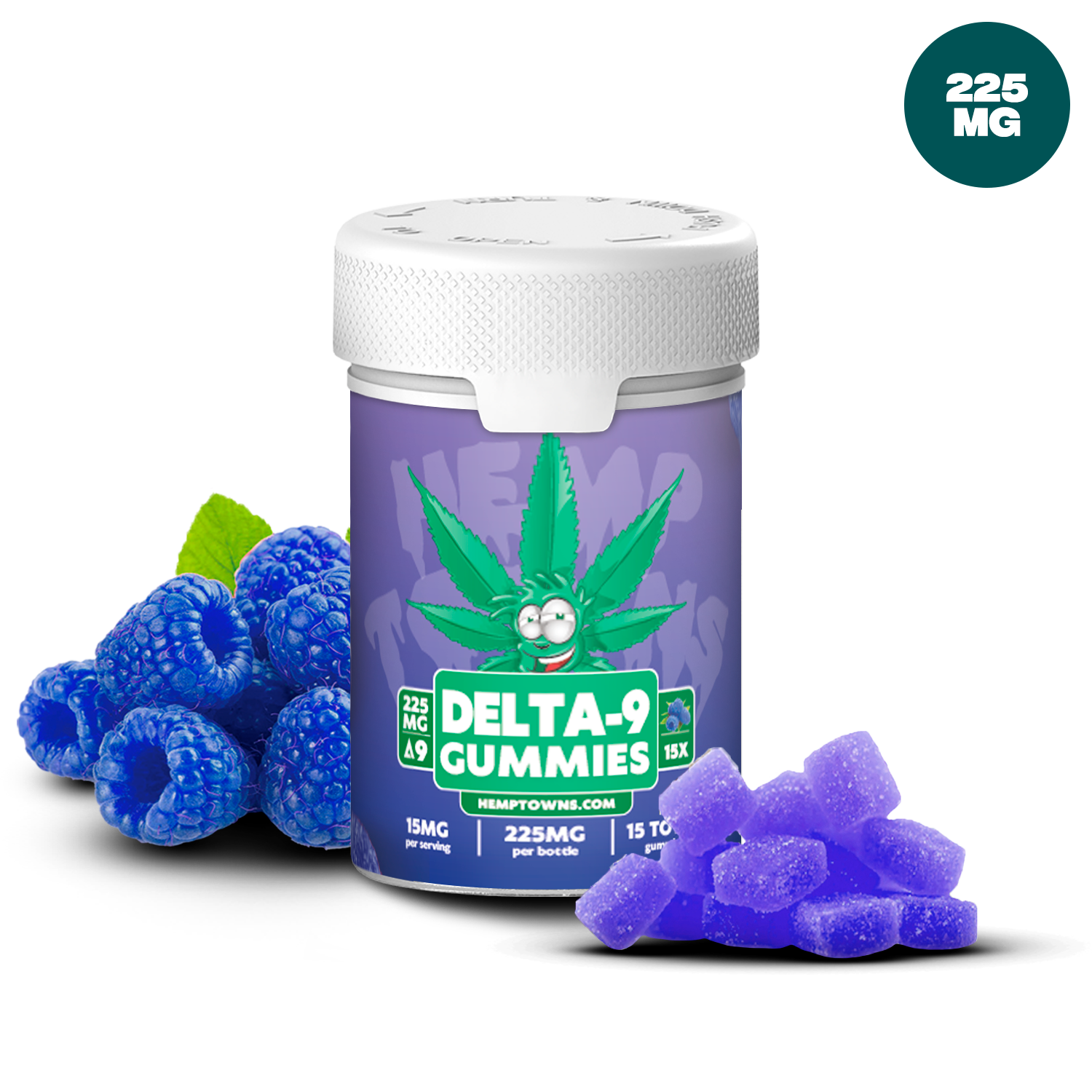 Delta-9 THC Gummies | Blue Raspberry | 225MG