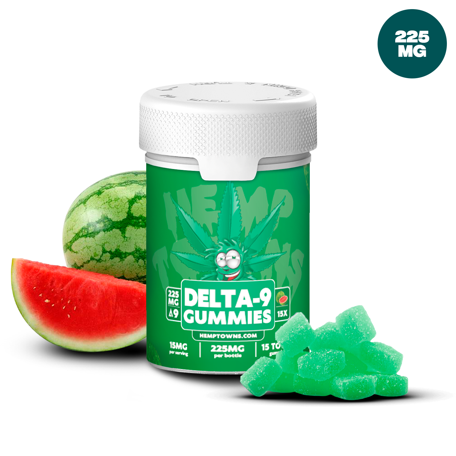 Delta-9 THC Gummies | Watermelon Bubblegum | 225MG